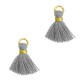 Ibiza style mini Tassel 1cm Gold-anthracite